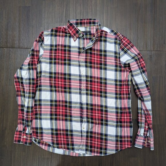 Purificacion Garcia Other - Purificacion Garcia  | Men's Light Flannel Shirt | Red/White/Black/Yellow Plaid
